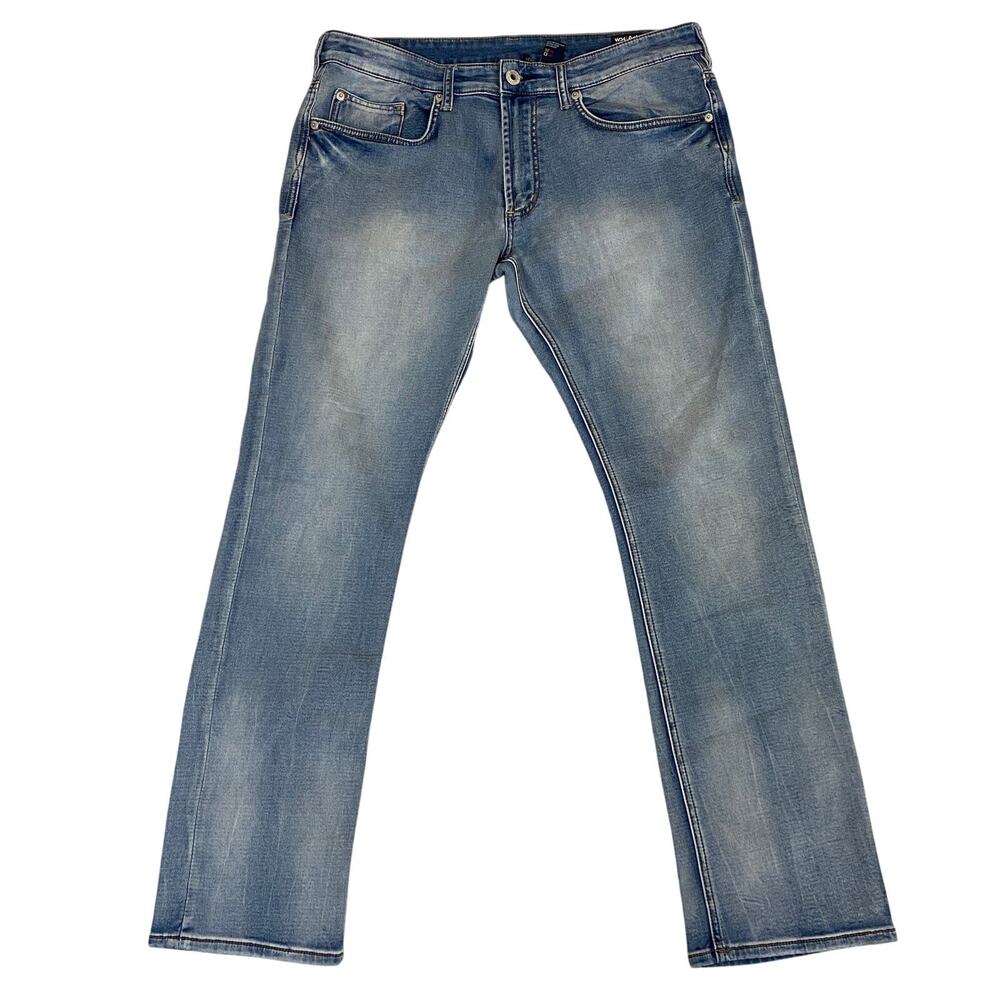 Buffalo David Bitton Y2K Ash-X Jeans Men 34x32 Faded Blue VTG Wash Straight Leg